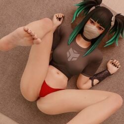 1girls 2025 3d 3d_(artwork) blender charlotte_(fortnite) epic_games female female_focus female_only fortnite fortnite:_battle_royale laying_down laying_on_back light-skinned_female light_skin loams3d mask masked masked_female on_back open_legs panties ponytail ponytails pose posing presenting pubic_hair red_eyes red_panties red_underwear shirt showing_off spread_legs tank_top thick_thighs twintails two_tone_hair underwear