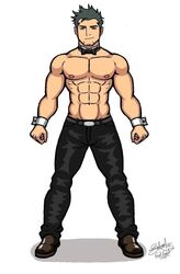 1boy belt chippendales gay gay_male humplex male_only muscle muscular muscular_male pants priapus silverace standing stripper tie uniform