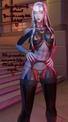 1girls 3d 3d_(artwork) 3d_model abs absurd_res absurdres areola areola_slip areolae athletic athletic_female barely_clothed bikini black_stockings black_thighhighs blender blender_(software) blizzard_entertainment breasts dustedfountain female female_focus female_only female_robot garter_belt garter_straps glowing_eyes grey_skin hand_on_hip hands_on_hips high_resolution highres hooker legwear leopard_print leopard_print_bikini lingerie lipstick long_fingernails long_hair looking_at_viewer metallic_body micro_bikini microbikini omnic outdoors overwatch overwatch_2 pov_eye_contact propositioning prostitute prostitution public revealing_clothes robot robot_female robot_girl robotic sex_worker shion_(overwatch) skimpy skimpy_clothes standing stockings street streetwalker thighhighs two_tone_body