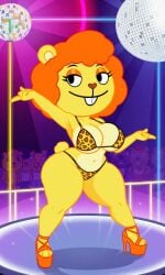 ai_generated bear big_breasts big_hair big_hips big_thighs bikini breasts crowd dancing disco_ball disco_bear_(htf) female happy_tree_friends high_heels hips rule63 rule_63 sexy sexy_boobs sexy_breasts sexy_hips sexy_pose sexy_thighs shoes short_tail thighs