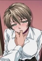 00s 1boy 1girls accurate_art_style against_wall ai_generated alternate_costume anime_style assertive assertive_male before_sex begging begging_for_sex belt bible_black bible_black_gaiden blush breast_focus brown_hair busty choker cleavage clothing dominant dominant_male domination erect_nipples erect_nipples_under_clothes faithful_to_the_anime female female_focus finger_in_mouth finger_suck finger_sucking finger_to_another's_mouth finger_to_mouth flirting flirting_look flirting_with_viewer green_eyes hard_nipples head_tilt horny horny_female imminent_sex implied_fellatio implied_oral kabedon light_brown_hair male male_pov maledom nipple_bulge nipples nipples_visible_through_clothing oral partial_male pencil_skirt pinup pixie_cut pov retro_artstyle seduction seduction_techniques sexually_suggestive shido_saki shirt short_hair skirt solo submissive submissive_female sucking sucking_finger suggestive suggestive_gesture suggestive_look suggestive_pose teen teenage_girl teenager upper_body visible_nipples voluptuous