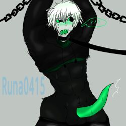1boy abs artist_name balls chains die_of_death_(roblox) hoodie hoodie_lift leash male male_only penis penis_out pursuer_(die_of_death) restrained roblox roblox_game robloxian runa0415 self_upload tagme tentacle_penis watermark