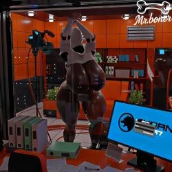 3d 3d_(artwork) 3d_animation android big_areola big_ass big_breasts big_butt big_muscles big_nipples big_thighs black_body boob_window breast_press breasts hands_behind_head haydee haydee_(game) huge_ass huge_breasts huge_butt huge_nipples huge_thighs looking_at_viewer milf mr.boner pierced_nipples piercing piercings robot robot_girl seductive teasing thick_thighs thighs tits_on_glass