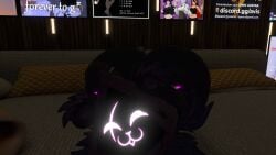 1boy :3 anthro ass ass_up big_ass bubble_ass bubble_butt epic_games femboy fortnite front_view furry huge_ass just_shy_pug laying_down male raven_team_leader rule_63 thick_thighs vrchat vrchat_avatar wide_hips