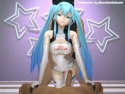 1girls 2boys 3d animated aqua_hair blue_eyes boombadaboom bouncing_breasts breasts cuckold_pov cuckoldry dark-skinned_male emotionless empty_eyes expressionless eye_contact female fucked_on_top_of_cuck hatsune_miku interracial large_penis looking_at_viewer medium_breasts netorare pale-skinned_female penis pov pov_eye_contact racing_miku sex sound spread_legs ssawnds straight tagme twintails uncensored video vocaloid