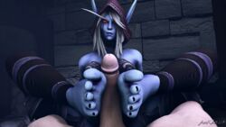 3d ankhajiit bare_shoulders barefoot black_toenails blizzard_entertainment blue_skin clothed_female clothed_female_nude_male feet feet_together feet_up foot_fetish footjob footjob_with_legwear male_pov nude_male penis pov red_eyes sex sfm soles spread_toes sylvanas_windrunner toes undead undead_(warcraft) warcraft world_of_warcraft