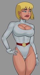 1girls alien alien_girl annoyed big_breasts blonde blonde_hair blue_eyes bob_cut breasts cleavage cleavage_cutout clone dc dcau edit female female_focus female_only fit_female fully_clothed galatea hourglass_figure huge_breasts justice_league_unlimited leotard lipstick long_legs makeup muscular_female naughty_face revealing_clothes sci-fi science_fiction scifi short_hair solo solo_female sunsetriders7 thick_thighs tight_clothing