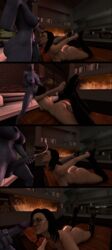 3d asari ass big_ass cum cum_on_face facial fellatio futa_on_female futanari high_heel_boots human intersex interspecies liara_t'soni mass_effect miranda_lawson pleasure_face source_filmmaker wholeroastedchicken