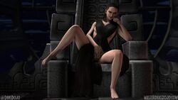 1girls 3d artist_name background barefoot black_clothing brown_hair chair dansdojo detailed_background enemy_conversion feet female female_only happy human human_only indoors leaning leaning_to_the_side looking_at_viewer masturbation medium_hair parted_lips pussy rey robe science_fiction sith sith_empress sith_rey sitting sitting_on_chair smile solo spacecraft spread_legs star_wars teeth the_rise_of_skywalker throne url window yellow_eyes