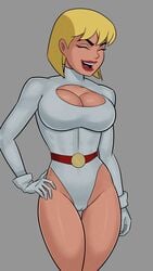 1girls alien alien_girl big_breasts blonde blonde_hair blue_eyes bob_cut breasts cleavage cleavage_cutout clone dc dcau edit female female_focus female_only fit_female fully_clothed galatea hourglass_figure huge_breasts justice_league_unlimited laughing leotard lipstick long_legs makeup muscular_female revealing_clothes sci-fi science_fiction scifi short_hair smile solo solo_female sunsetriders7 thick_thighs tight_clothing