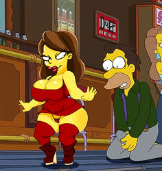 big_ass big_breasts big_penis breasts cleavage dwarf_female high_heels huge_ass humanoid_penis lenny maya_(simpsons) midget short_dress shortstack skirt tease teasing the_simpsons thick thick_lips thick_thighs