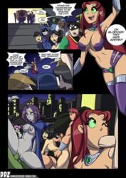 beast_boy casual dankodeadzone dc dc_comics dick_grayson female gangbang hetero male mar'i_grayson nightstar_(dc) oral_sex orgy public public_sex rachel_roth raven_(dc) robin_(dc) robin_(dick_grayson) sex starfire superheroine tagme tamaranean teen_titans