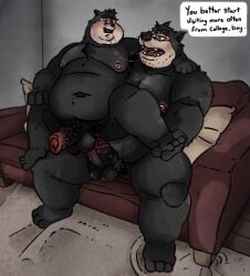 absurd_res anal anal_sex anthro belly big_penis blush bodily_fluids cosmic51moon disney duo father_(lore) father_and_child_(lore) father_and_son_(lore) felid feline foreskin furniture genitals goof_troop hi_res humanoid kissing loose_foreskin male male/male mammal musclegut muscular nipples overweight parent_(lore) parent_and_child_(lore) parent_and_son_(lore) penetration penile penile_penetration penis penis_in_ass pete_(disney) pj_(goof_troop) saliva saliva_string sitting sitting_on_another slightly_chubby sofa son_(lore)
