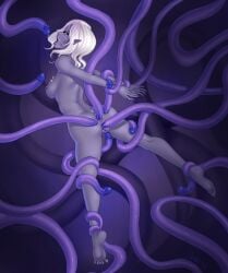 after_oral ahe_gao anal_sex cum_in_ass cum_in_mouth cum_in_pussy cum_on_breasts cum_on_face dark_elf double_penetration questionable_consent rape restrained_by_tentacles sienna suspension tentacle tentacle_sex vaginal_sex