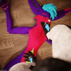 1:1 3d_(artwork) absurd_res animal_genitalia animal_penis anthro anthro_on_anthro balls biped black_body black_fur blender_(artwork) blender_cycles blue_body blue_fur bodily_fluids canid canine canine_genitalia canine_penis canis claws clothing cum cum_drip cum_dripping_from_penis cum_on_belly cum_on_body cum_on_feet cum_on_penis depth_of_field digital_media_(artwork) dominant dragonplayer dragonplayer_(character) dripping duo erection feet foot_fetish foot_in_mouth foot_on_penis foot_play foot_suck fox fur genital_fluids genitals grey_body grey_fur hair hand_on_penis hi_res hindpaw inside kitchen knot looking_down lying lying_on_ground male male/male mammal mccheese178 multicolored_body muscular muscular_anthro muscular_male nude on_back on_ground on_one_leg open_mouth orgasm paw_in_mouth paws penis penis_squeeze purple_body red_body red_fur reflection rexouium sex slim slim_anthro slim_male slim_sub smile standing standing_on_another standing_on_penis submissive submissive_male sucking tail teasing teasing_with_feet teeth toes trampling white_body white_fur