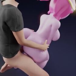 1boy 1girls 3d 3d_animation adventure_time all_fours animated big_ass big_breasts big_butt big_penis cartoon_network from_behind from_behind_position pink_body pink_hair ponytail princess_bubblegum tagme thick_thighs toboredtoexist video