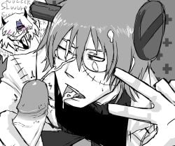 cum_on_face cumshot franken_stein manga_style soul_eater