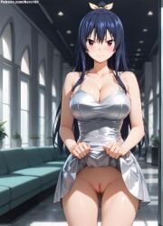 1girls 2d ai_generated areolae armpit bare_arms big_breasts blue_hair breasts chest clothes_lift curvy curvy_figure cute cute_face detailed dress dress_lift dress_pull edens_zero exposed_pussy eyelashes eyeshadow female female_only fit fit_female focus hair high_quality homura_kogetsu large_breasts legs light-skinned_female light_skin lips lipstick long_hair looking_at_viewer makeup mascara nero100 orange_eyes pale-skinned_female pale_skin ponytial posing seductive seductive_look showing_off showing_pussy stable_diffusion tagme thighs thin_waist upskirt