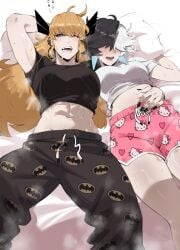 2girls abs big_breasts bite_mark bite_mark_on_hip bite_mark_on_neck bite_mark_on_stomach bite_marks blonde_hair blush blush choker drooling earrings exposed_midriff female female_only fully_clothed futa_on_female futa_with_female futadom futanari hickey hickey_marks hickeys implied_after_sex implied_sex implied_yuri interracial interracial_yuri korean_female long_fingernails luna_snow luna_snow_(marvel_rivals) magik_(illyana_rasputin) magik_(marvel_rivals) marvel marvel_comics marvel_rivals masoq095 moaning multicolored_hair muscular_female on_bed open_mouth painted_nails pajama_pants pajama_shirt pajamas pijama russian_female russian_girl seductive seductive_body seductive_eyes seductive_female seductive_gaze seductive_look seductive_mouth seductive_pose seductive_smile sharp_teeth sleeping snapchat stained_sheets sweat sweatdrop sweating sweaty vaginal_fluids vaginal_fluids_on_hand vaginal_juices yuri