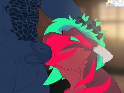 animated anthro argonian big_dom_small_sub bodily_fluids cum cumshot dominant dragon duo ejaculation face_fucking fellatio genital_fluids graker hi_res irrumatio j450n2080 male male/male microsoft muscular mythological_creature mythological_scalie mythology oral penile penis_in_mouth scalie sex size_difference size_play swallowing the_elder_scrolls tristen