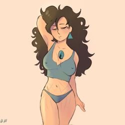 big_breasts big_breasts big_thighs big_titties boohvelka brown_hair clothing curvaceous curvaceous_female curvaceous_figure curvy curvy_figure curvy_hips female female_focus female_only gemsona long_hair nipples nipples_covered nipples_visible_through_clothing original original_character underwear