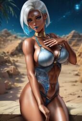 1girls ai_generated blue_eyes blue_lipstick civitai curvy curvy_ass curvy_body curvy_female curvy_figure curvy_hips curvy_thighs dandon_fuga_style desert egyptian egyptian_clothes egyptian_female egyptian_mythology female female_focus female_only kirillai lipstick makeup neema_(dandon_fuga) original original_character original_characters solo solo_female solo_focus tagme thick thick_ass thick_hips thick_legs thick_thighs toned toned_body toned_female video white_hair