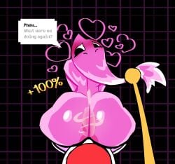 blush cum_in_pussy cup_(deltarune) deltarune heart_symbol humanoid internal_cumshot large_ass large_breasts lovetopullmicke miss_mizzle_(deltarune) pulling_hair see-through stuck stuck_in_object text watermark x-ray