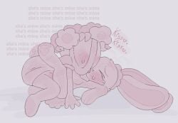 2girls bassie_(dandy's_world) blush bunny bunny_girl cloudyhehe cocoa_(dandy's_world) dandy's_world furry sweat yuri yuri
