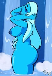 1girls ass blue_diamond_(steven_universe) breasts female giantess nude shower steven_universe tagme