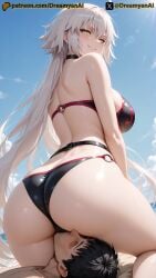 1girls 2025 4k ai ai_assisted ai_generated anime anime_style artist_name beach bikini breasts dreamyan_ai fate/grand_order fate_(series) female femdom hi_res high_quality high_resolution highres jeanne_alter jeanne_alter_(swimsuit_berserker) jeanne_d'arc_(fate) jeanne_d'arc_alter_(fate) long_hair looking_down patreon sitting sitting_on_face sitting_on_person smile smiling swimsuit thick_ass thick_thighs thighs uncensored white_body white_hair white_skin yellow_eyes