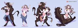 2019 anthro big_breasts bodily_fluids bovid bovine breast_expansion breasts cattle cowification drinking duo female forced forced_transformation gender_transformation girly hooves horn horn_growth human human_to_anthro lactating male mammal matemi milk mtf_transformation nipples nude open_mouth penis projectile_lactation pussy sequence sex simple_background smile species_transformation standing straight teats tongue tongue_out transformation udders