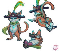 3_toes 4_fingers animal_genitalia animal_penis anthro balls canine_genitalia canine_penis clothing crown_prince_(gunfire_reborn) duo feathers feet felid feline feline_genitalia feline_penis fellatio fennephilim_fox fingers fur genitals green_eyes gunfire_reborn hat headgear headwear hi_res knot male mammal oral orange_body orange_fur penile penis reading_scroll rear_view scarf sex spiked_penis spikes spikes_(anatomy) toes white_body white_fur yellow_body yellow_feathers yellow_scarf