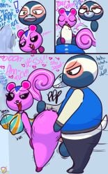 ahe_gao ambiguous_penetration animal_crossing anthro aroused ass assertive_female avian bedroom_eyes big_butt bird bottomless bouncing_breasts breasts bubble_butt clothed clothing cock_hungry comic duo erect_nipples female foreskin foreskin_play fucked_silly genitals heart_eyes heart_symbol hi_res klutzatdusk licking licking_lips looking_pleasured male male/female mammal narrowed_eyes nintendo nipples oral peanut_(animal_crossing) penetration penguin penile penis penis_lick rodent sciurid seductive sex shocked short_stack size_difference surprised_expression tex_(animal_crossing) tongue tongue_out tree_squirrel