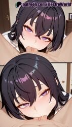 1boy 1girls 2025 2girls :>= ai_generated artist_name black_hair blowjob blowjob_face blush cock deepthroat dick electroworld fellatio female group_sex hi_res high_quality high_resolution highres licking licking_penis mole multiple_fellatio multiple_girls oral oral_sex patreon patreon_username penis pov purple_eyes stable_diffusion straight sucking suou_yuki tokidoki_bosotto_russian_de_dereru_tonari_no_alya-san tongue tongue_out under_the_table watermark