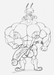 abs absurd_res anthro balls big_balls big_muscles big_pecs big_penis bobcat bodily_fluids bonkers_d._bobcat bouncing_pecs clothing dialogue felid feline genitals half-erect hi_res huge_balls huge_cock huge_muscles huge_pecs hyper hyper_balls hyper_genitalia hyper_muscles hyper_penis luvtoons lynx male mammal muscular pecs penis solo toony underwear vein veiny_penis