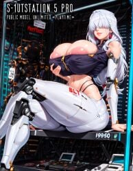ai_generated android aroused big_breasts bimbo bimbo_body bimbo_lips black_topwear breast_grab breasts breasts_bigger_than_head bubble_butt curvy curvy_body curvy_female curvy_figure curvy_hips cute demanding_sex doll gaming hair_over_eyes highleg_panties horny huge_areolae huge_ass huge_breasts huge_butt huge_nipples long_hair massive_breasts mature_female milf mommy original original_character robot robot_girl s-1ut_(starlightnex) smug starlightnex submissive submissive_female thick thick_ass thick_hips thick_legs thick_lips thick_thighs white_hair