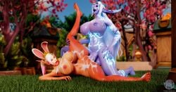 1female 1futa 3d 3d_(artwork) 3d_model 3d_render aqua_(bunnydorei) big_balls big_breasts blizzard_entertainment blood_elf bunny_ears creampie cum cum_in_pussy cum_inside cum_on_body cum_on_breasts duo elf elf_female elf_futa fully_nude futa_on_female futanari hansa huge_breasts large_breasts leg_up misol naked nightborne orgasm orgasm_face outdoors pink_eyes ponytail sex tattoo tiara vaginal_penetration white_hair world_of_warcraft wow