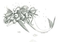 1girls ambiguous_gender anthro anthro_on_feral anthrofied baron_engel breasts bubble cephalopod coleoid duo female feral fluttershy_(mlp) friendship_is_magic hair hasbro marine mollusk my_little_pony nipples octopodiform octopus split_form tail underwater water zoophilia
