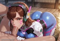 ai_generated alternate_version_at_source blowjob bodysuit brown_hair d.va d.va_(overwatch_2_suit) female hypet medium_breasts onsen overwatch overwatch_2 sex shiny shiny_skin suit tagme thick thick_ass thick_legs thick_thighs thighs video_game_character video_games wet wet_body young