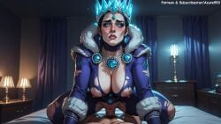 ai_generated azure993 blue_clothing blue_eyes blush blush breasts breasts_out cowgirl_position crown cum cum_in_pussy cum_inside ice large_breasts looking_at_viewer riding riding_penis squatting total_war:_warhammer tzarina_katarin warhammer_(franchise) warhammer_fantasy
