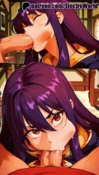 1boy 1girls 2025 2girls :>= ai_generated artist_name blowjob blowjob_face book bookshelf cheek_bulge cock cum_in_mouth deepthroat dick electroworld erection fellatio female hi_res high_quality high_resolution highres idola_avorn library licking long_hair male_pubic_hair multiple_fellatio multiple_girls oral oral_sex patreon patreon_username penis pubic_hair purple_hair red_eyes sentai_red_ga_isekai_de_boukensha_ni_naru stable_diffusion straight stray_pubic_hair sucking testicle_sucking testicles uncensored veiny_penis watermark yihdra_arvoln