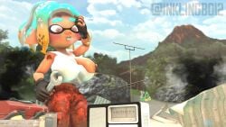 1girls 3d big_breasts female inkling inklingboi2 mechanic_(splatoon_raiders) nipple_slip nipples sfm source_filmmaker splatoon splatoon_(series) splatoon_raiders twitter_link