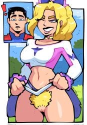 big_breasts big_breasts big_butt big_thighs big_titties crisiyotron curvaceous curvaceous_female curvaceous_figure curvy curvy_figure curvy_hips elcrisiyoo epic_games female female_focus fortnite fortnite:_battle_royale haylee_skye_(fortnite) pubic_hair pussy superman yellow_hair