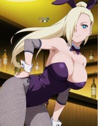 1girls adapted_costume ai_generated alternate_costume animal_ears bar bare_chest bare_shoulders bare_thighs blonde_hair blue_eyes breasts bunny_ears bunny_girl bunnysuit cleavage clothing deviantart_username elbow_pads eternoai fake_animal_ears fake_bunny_ears female female_only fishnets hair_ornament hair_over_one_eye huge_breasts ino_yamanaka leotard light-skinned_female light_skin looking_at_viewer naruto naruto_(series) naruto_shippuden oppai outfit pantyhose patreon_username pinup pixiv_username playboy_bunny ponytail revealing_clothes skimpy skimpy_clothes smile solo solo_focus strapless strapless_leotard text thick_thighs thighs thong_leotard tight_clothing twitter_username very_long_hair