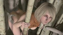animated ashley_graham ashley_graham_(ella_freya) big_breasts blonde_hair breasts_out dantesfm jail resident_evil resident_evil_4_remake semi_nude sex_from_behind tagme video