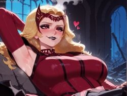 1girls ai_generated armpit arzagod ass big_ass big_breasts breasts bubble_butt dat_ass female large_ass marvel marvel_rivals perfect_body scarlet_witch scarlet_witch_(marvel_rivals) seductive_look thick_ass thick_thighs uge_ass wanda_maximoff wide_hips