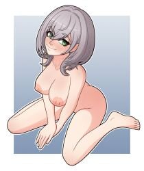 1girls barefoot big_breasts breasts completely_nude feet female female_only gray_hair grey_hair hololive hololive_fantasy hololive_japan light-skinned_female light_skin naked nipples nude nude_female shirogane_noel short_hair solo unholyspicy virtual_youtuber