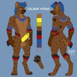 absurd_res blue_mohawk hi_res hyena jackpotyeen male mammal non-human non-human_only snout tagme unusual_penis