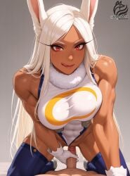 ayakonarts bunny_ears cowgirl_position guided_penetration leotard mirko miruko my_hero_academia pov rabbit_girl rumi_usagiyama tongue