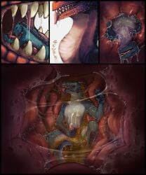 5:6 acidic ambiguous_gender ambiguous_pred black_horn blue_body blue_scales bodily_fluids closed_eyes cum cumshot dragon drooling duo ejaculation female female_(lore) feral feral_pred genital_fluids genitals hi_res horn internal kobold looking_pleasured male male_prey masturbation mythological_creature mythological_scalie mythology nude on_tongue open_mouth oral_vore penile penile_masturbation penis red_body red_penis red_scales red_tongue saliva scales scalie solo_focus spread_legs spreading stomach_acid tongue tongue_out vore white_body white_scales
